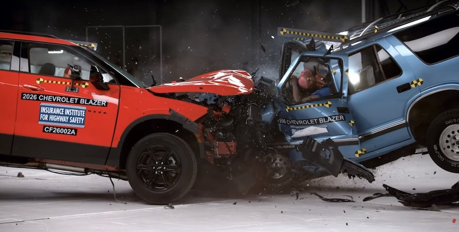 A 1996 Chevy Blazer Crash Test Shows How Far SUV Safety Has Come