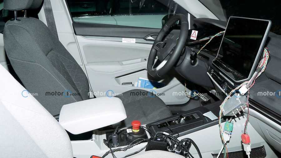 Volkswagen Golf Test Mule Spied With Massive New Touchscreen Inside