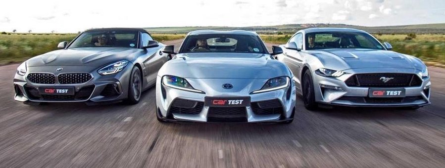 Toyota Supra, BMW Z4, Ford Mustang GT Compete In 3-Way Drag Race