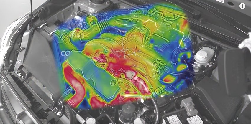 Thermal camera shows how quickly an engine warms up