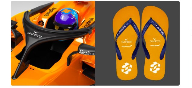 McLaren F1 team finds perfect sponsor for the Halo: A flip-flop maker
