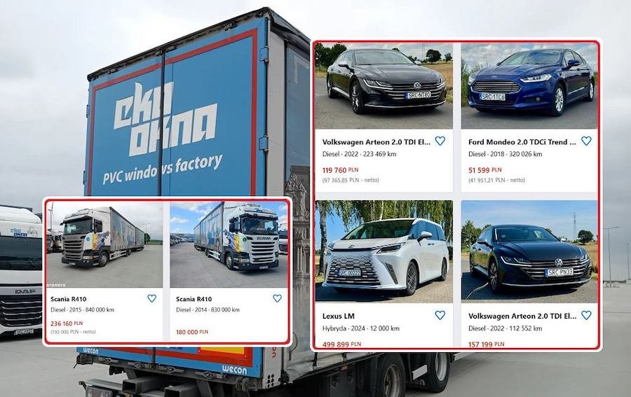 Śląski gigant zaczyna wyprzedaż swojego majątku. Firmowe pojazdy wystawiono na sprzedaż