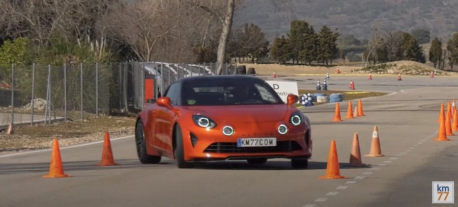 Watch Alpine A110 S Excel At The Moose Test And Do Great In A Slalom