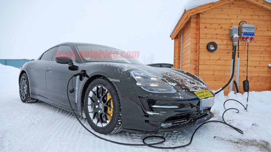 Porsche Taycan spied up-close with detailed shots in Arctic Circle testing