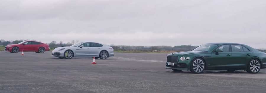 See Flying Spur Drag Race Panamera And Audi RS7
